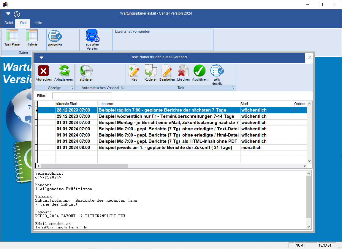 Wartungsplaner emailcenter