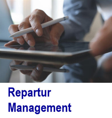 Reparaturmanagement  planen und organisieren  Sie die Reparaturen.   G